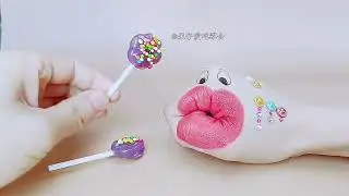 asmr LOLLIPOP WITH STRAWBERRY AND MANGO FLAVOR eating sounds mukbang food