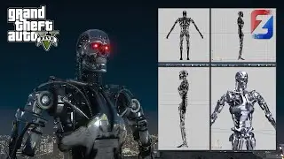 Speed Level import 3d model - Terminator T800 - GTAV (Zmodeler 3)