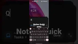 Notion Quick Entry Widget #Notion #Task #Todo