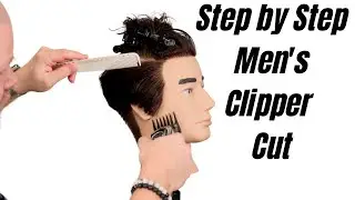 Mens Haircut Tutorial with Clippers & Scissors Step by Step - TheSalonGuy