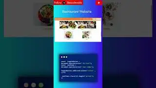 RESTAURANT WEBSITE USING HTML CSS AND JAVASCRIPT | #becodewala #shorts #restaurant