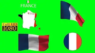 France Countri Map & Flag Collection