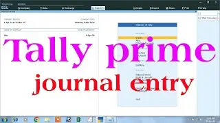 journal entry in tally prime | how to pass journal entry in tally prime | journal voucher entry