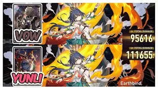 Yunli Secret Vow vs Dance at Sunset Lightcone Damage Comparison - Honkai Star Rail