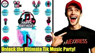 Rock Your Party with 25pcs Tik Music Birthday Decorations! | Music Theme Party Supplies