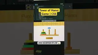 Tower of Hanoi | Pure CSS Game #gaming  #tutorials #css #shorts