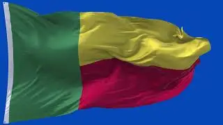 🚩Benin Flag Waving | GREEN SCREEN & CHROMA MATTE🚩