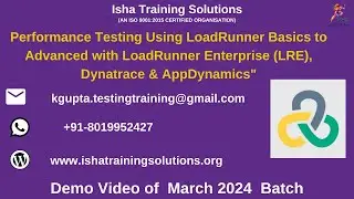 Performance Testing using LoadRunner Demo.26th March 2024