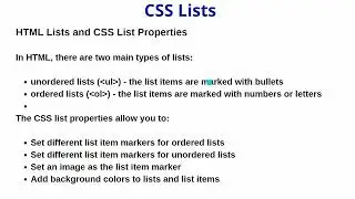 CSS List Properties | List Style Type | List Style Image | List Style Position in CSS #css #list #68