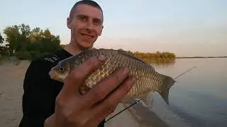 Крупный карась ночная рыбалка с другом . Г Запорожье