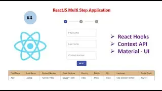 How to Build ReactJS Multi Step Form APP(#4) Hooks(useState & useContext), Context API & Material-UI