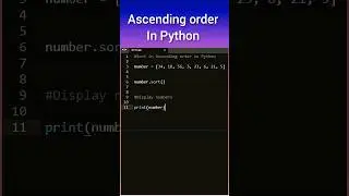 Sorting list in ascending order using Python #python #programming