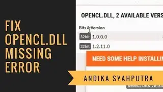 OpenCL dll Missing Error   FIX