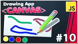 CANVAS JavaScript Drawing App 🎨 | Draw ● Undo ● Erase ● Colors | Full HTML5 Canvas App Tutorial