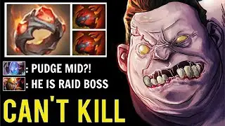 WTF RAID BOSS Giants Ring 2x Heart Pudge Mid vs Arc 5 Man Cant Kill Ultra Tank Build Imba Dota 2