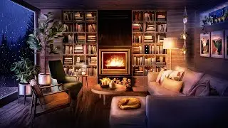 Cozy Living Room Ambience - 8 Hours Rain & Thunderstorm Sounds with Crackling Fireplace