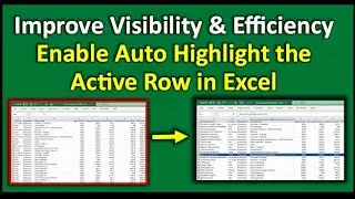 Excel Magic: Auto-Highlight Your Active Row in Seconds! 🎩✨ Easy Tutorial