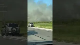 August 16, fire had drivers turning around as smoke covered the highway. Video: viewer, Brandon Gary