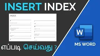 How to insert Index in Document in Tamil