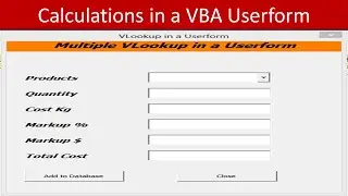 Excel VBA Calculations in a Userform