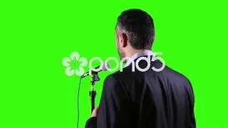 Stock footage speaker microphone green screen