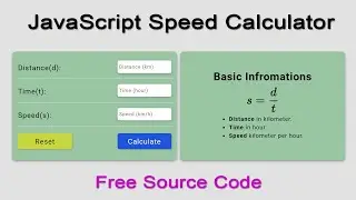 JavaScript Projects For Beginners With Source Code | Speed Calculator | Simple JS project