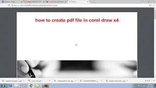 How to create pdf file format in corel draw x4