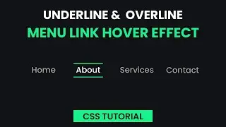 Underline And Overline Menu Hover Effect | CSS Tutorial