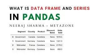 What is DataFrame and Series in python pandas ? | Neeraj Sharma