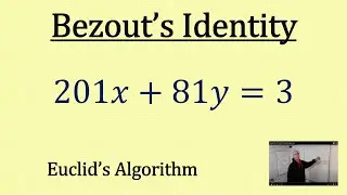 Extended Euclid Algorithm to solve 201x+81y=3