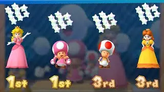 Mario Party 10 Airship Central - Peach vs Toadette vs Toad vs Daisy (Very Hard)