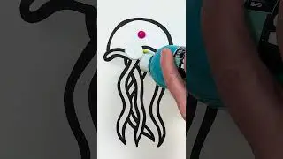 Amazing Jellyfish Drawing and Acrylic Painting! #shortsvideo #painting #drawing #shorts