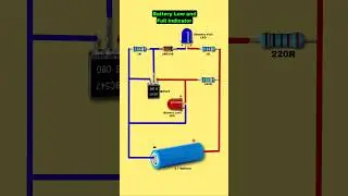 3.7 Lithium battery charge Low and Full indicator circuit diagram