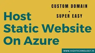 website hosting on azure + custom domain | hosting static website on azure