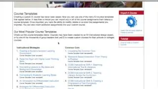 Getting familiar with course templates