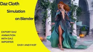 Simulation Daz cloth on Blender // Export Daz animation on blender easy