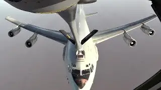 AERIAL PIT-STOP! U.S. Air Force E-3 Sentry Aerial Refueling Operation