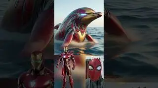 Superheroes but Dolphins 💥 Marvel & DC-All Characters #marvel #avengers#shorts