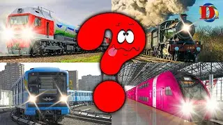 Городской транспорт и Железная дорога развивающее видео | Про Поезда, трамвай и паровоз