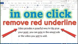 how to remove red underline in word