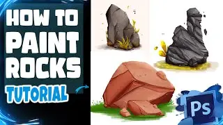 how to paint rocks.tutorial.adobe photoshop.rock paint,digital rock paint