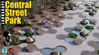 Central Street Park - Landscape/Exterior Tutorial - 3Ds Max Corona Renderer - Photorealistic Render