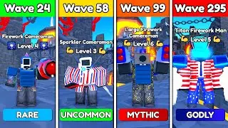 ALL FIREWORKS UNITS vs ENDLESS MODE 🤯 -  Roblox Toilet Tower Defense