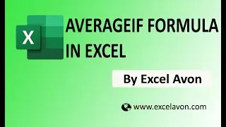 How to use AVERAGEIF Formula in excel | Excel Avon #formula