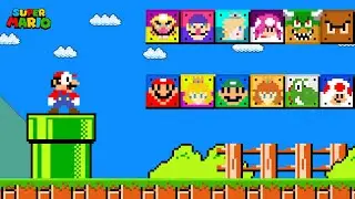 Super Mario Bros. but there are Custom Question Blocks All Charracter!