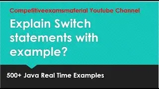 Explain switch statement with help of an example in java?