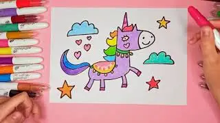 Рисуем сиреневого единорога 🦄