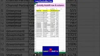 Quickly autofit row and column in Excel | Autofit row and column in Excel shortcut 