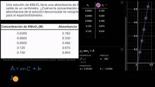 Cálculo de la concentración utilizando la ley de Beer Lambert. Ejemplo