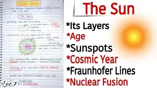 The Sun -- Solar System || World Geography || handwritten notes || Lec.7 || An Aspirant !